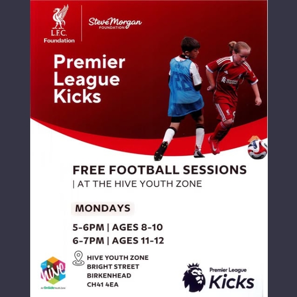 Free Football Sessions – The Hive, Wirral Youth Zone