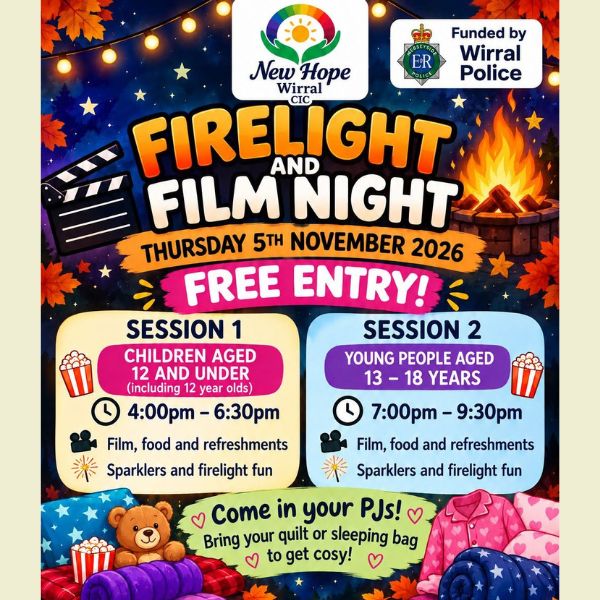Firelight and Film Night – New Hope Wirral